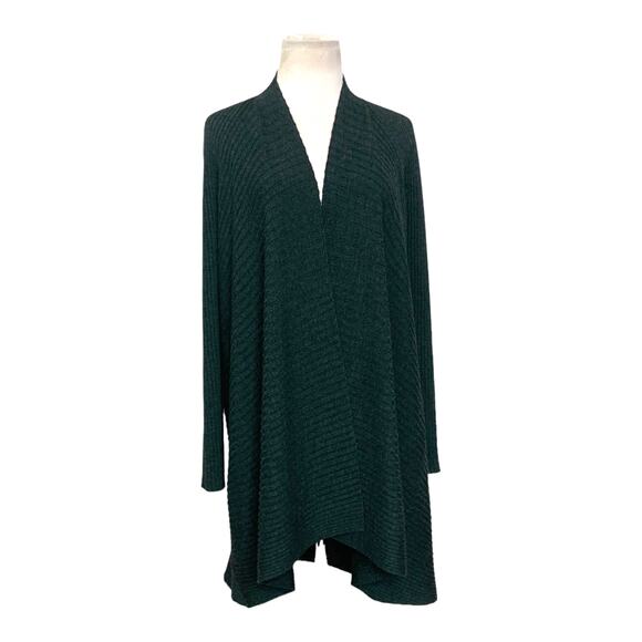 Eileen Fisher gray wool long sleeves open front cardigan sweater size large - Picture 10 of 15